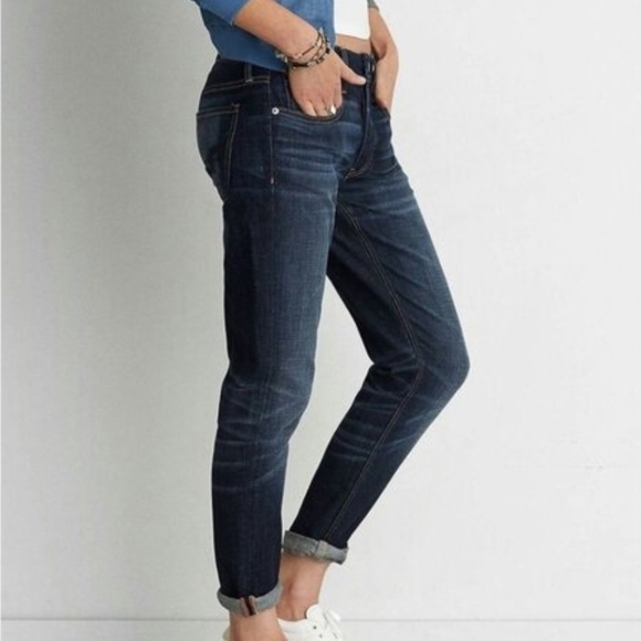 American Eagle Outfitters Dark Wash Cropped Jeans - Picture 2 of 8